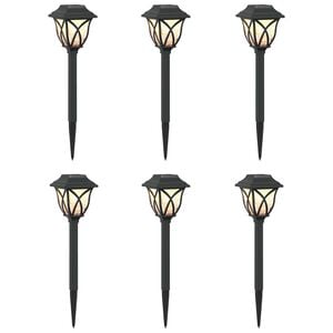 vidaXL Luci solari da esterno con picchetto 6 pz Bianco caldo 42 cm PP