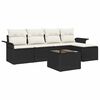 vidaXL Divano da esterno 6 pz Nero polyrattan