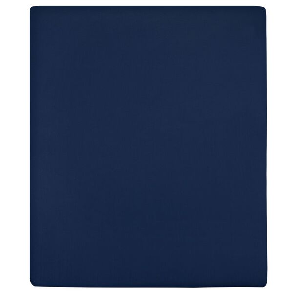 vidaXL Lenzuola con Angoli Jersey 2pz Blu Marino 180x200 cm Cotone