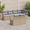 vidaXL Set Divano da Giardino 7 pcs Beige e Grigio Chiaro polyrattan