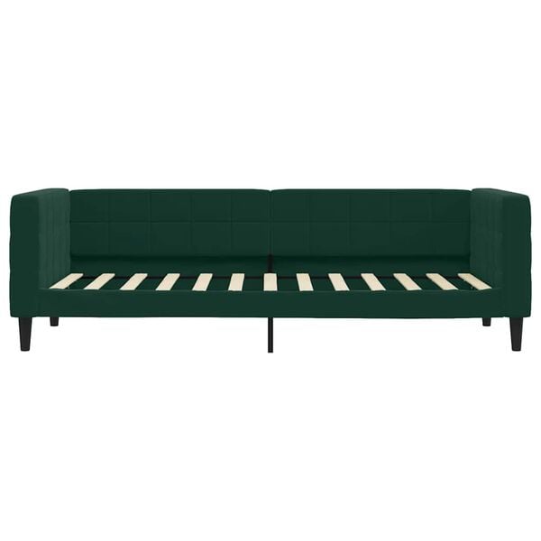 vidaXL Divano Letto con Materasso Verde Scuro 80x200 cm in Velluto