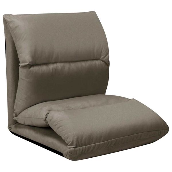vidaXL Sedia a Sdraio da Terra Pieghevole Grigio Scuro in Microfibra