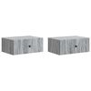 vidaXL Mobiletto da notte a muro 2 pz Grigio Sonoma 49 x 34,5 x 20 cm