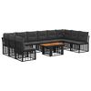 vidaXL Set Divano da Giardino 11 pz Nero e Grigio scuro
