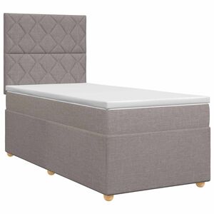 vidaXL Letto box spring con materasso Tortora 80 x 200 cm Tessuto