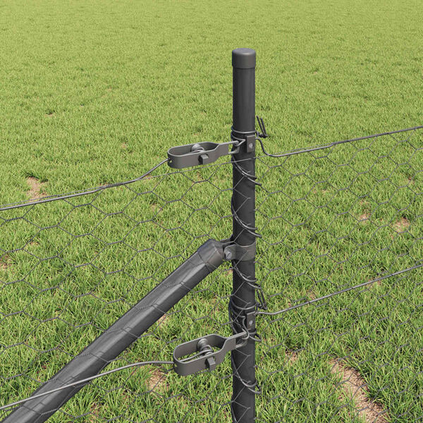 vidaXL Palo della recinzione Grigio 50 x 0,4 m (rete 36 mm)