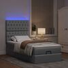 vidaXL Pouf Letto con Materasso e LED Grigio Chiaro 80x200cm Tessuto