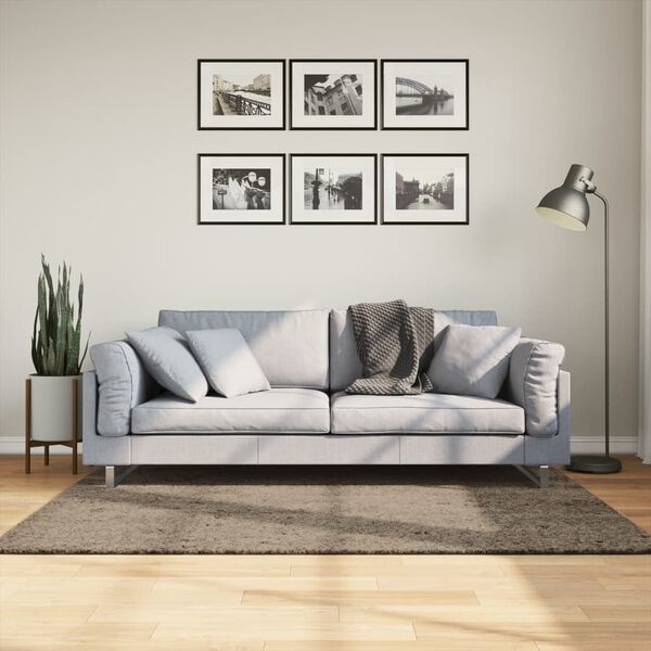vidaXL Tappeto a Pelo Lucido Lungo ISTAN Effetto Grigio 120x170 cm