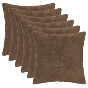 vidaXL Federa 6 pz HEERLEN Marrone Chiaro 30 x 30 cm
