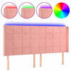 vidaXL Testiera a LED rosa 203x16x118/128 cm in Velluto