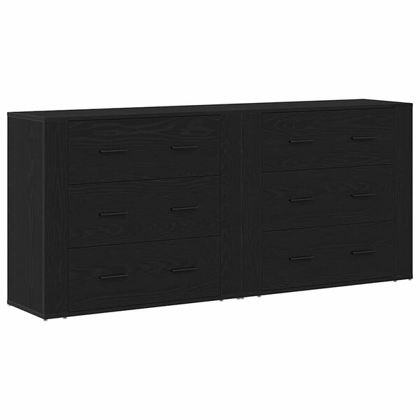 vidaXL Credenza Rovere Nero 160 x 33 x 70 cm Legno multistrato