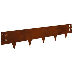vidaXL Bordura per Prato 10 pz 100 x 20 cm Acciaio Ruggine