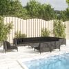 vidaXL Divani da Giardino 11 pz con Cuscini in Polyrattan Grigio Scuro