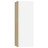 vidaXL Mobile TV Bianco e Rovere Sonoma 30,5x30x90cm Legno Multistrato