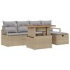 vidaXL Set Divano da Giardino 6 pcs Beige polyrattan