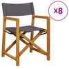 vidaXL Set di 8 sedie pieghevoli in tessuto grigio scuro