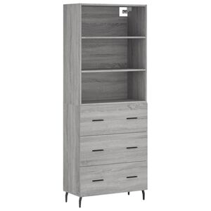 vidaXL Credenza Grigio Sonoma 69,5x34x180 cm in Legno Multistrato