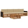 vidaXL Set di divani da esterno 5 pz Naturale e Beige