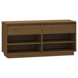 vidaXL Scarpiera ambra 110x34x52 cm in Legno Massello di Pino
