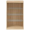 vidaXL Credenza con Luci LED Rovere Sonoma 60,5x37x100 cm