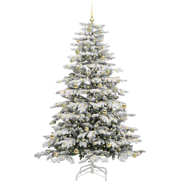 vidaXL Albero di Natale Artificiale con Rami Pieghevoli Bianco 240 cm