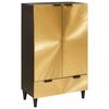 vidaXL Mobile laterale con cassetto Nero e Oro 60 x 33,5 x 100 cm