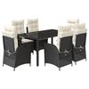 vidaXL Set da Pranzo da Giardino 7 pz Nero con Cuscini in Polyrattan