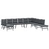 vidaXL Set Panche Giardino Cuscini 7pz Nere Acciaio Verniciato Polvere