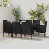 vidaXL Set da Pranzo da Giardino 9 pz in Polyrattan Nero