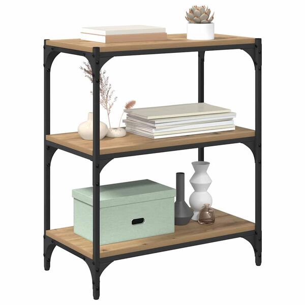 vidaXL Armadio per Libri rovere artigianale 60 x 33 x 70,5 cm