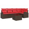 vidaXL Set Divano da Giardino Marrone polyrattan