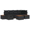 vidaXL Set Divano da Giardino 7 pz Nero polyrattan