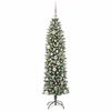 vidaXL Albero di Natale Artificiale Sottile Verde e Bianco 150 cm