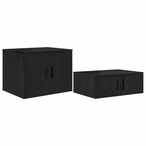vidaXL Armadio 2 pcs Rovere Nero 127 x 41 x 40 cm Legno multistrato