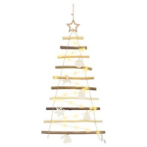 vidaXL Albero di Natale Naturale 90 cm legno massiccio di frassino
