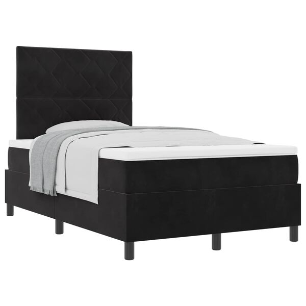 vidaXL Letto a molle con materasso Nero 120 x 190 cm Tessuto