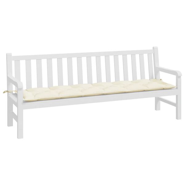 vidaXL Cuscino per Panca Bianco Crema 200x50x7 cm in Tessuto Oxford