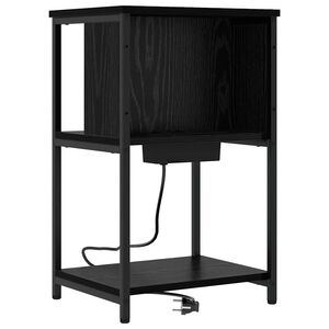vidaXL Armadio da Notte Rovere Nero 38 x 31 x 61 cm Legno multistrato