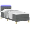 vidaXL Letto a Sorgente LED Grigio scuro 80 x 200 cm Tessuto