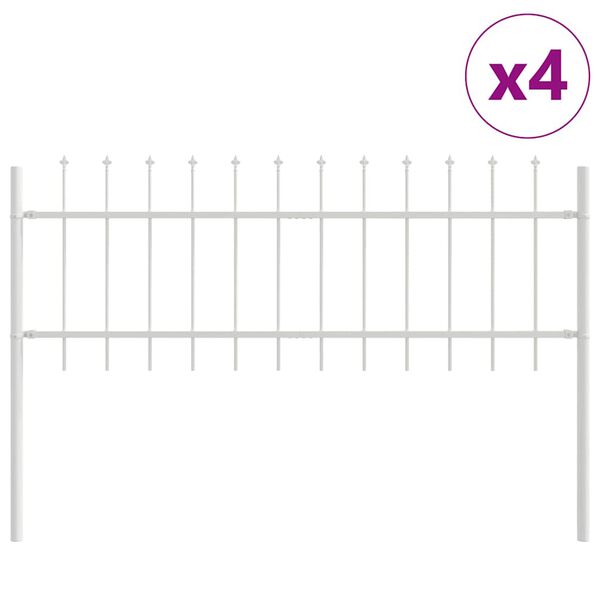 vidaXL Recinzione per Giardino 4 pcs Bianco 6,8 x 0,6 m
