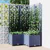 vidaXL Fioriera da Giardino con Graticcio Grigio Blu 80x80x136 cm PP