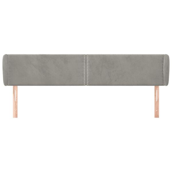 vidaXL Testiera ad Orecchio Grigio Chiaro 183x23x78/88 cm in Velluto