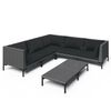 vidaXL Divani da Giardino 6 pz con Cuscini in Polyrattan Grigio Scuro
