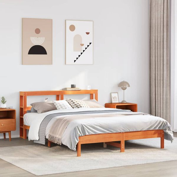 vidaXL Letto senza Materasso Marrone Cera 160x200 cm in Legno di Pino