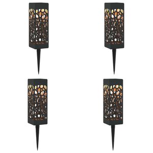 vidaXL Luci solari da esterno con picchetto 4 pz Bianco caldo 29 cm PP