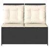 vidaXL Panchina da giardino con cuscino Nero Poly Rattan