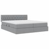 vidaXL Letto con testiera Grigio chiaro 200 x 200 cm Tessuto