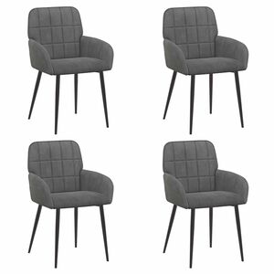 vidaXL Sedie da pranzo 4 pz Velluto Grigio Scuro 57 x 50 x 85 cm