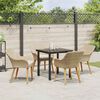 vidaXL Set da Pranzo per Giardino con cuscino 5 pcs Beige polyrattan