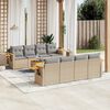 vidaXL Set Divano da Giardino 9 pz con Cuscini Beige in Polyrattan